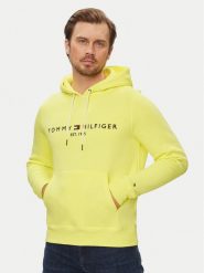 Tommy Hilfiger Bluza Logo MW0MW11599 Żółty Regular Fit. Żółte bluzy bez kaptura męskie Tommy Hilfiger, l, z bawełny. Za 399.99 zł.