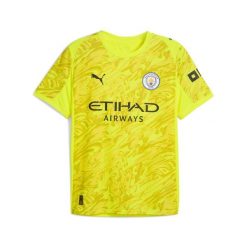 Męska koszulka bramkarska Manchester City 25/26 PUMA. Żółte t-shirty sportowe męskie Puma, m, z tkaniny, bez ramiączek, do piłki nożnej. Za 429.00 zł.