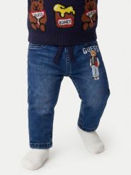 Guess Jeansy I6YA01 D1270 Niebieski Regular Fit. Niebieskie spodnie niemowlęce Guess, z aplikacjami, z bawełny. Za 174.99 zł.