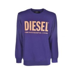 Bluza sportowa męska Diesel Gir Divisiion Logo. Fioletowe bluzy bez kaptura męskie Diesel, bez wzorów, z bawełny, sportowe, bez kołnierzyka, bez ramiączek. Za 228.00 zł.