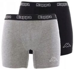 Bokserki Kappa 2-pak Czarno-szary Czarny/szary. Czarne bokserki i panty damskie Kappa, bez wzorów, z bawełny. Za 35.89 zł.