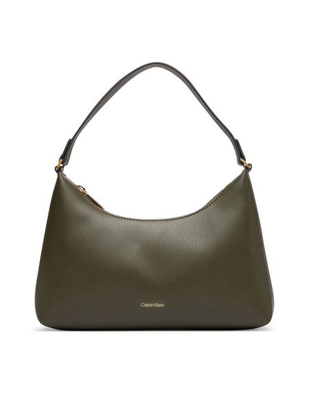Calvin Klein Torebka Foil Logo Small Shoulder Bag LV04F3890G Zielony ciemny. Zielone torebki klasyczne damskie CALVIN KLEIN, bez wzorów, ze skóry, bez dodatków. Za 369.99 zł.