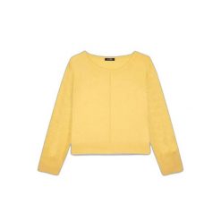 Sweter damski TBS Emana. Żółte swetry klasyczne damskie Tbs, uniwersalny, z dzianiny, bez kołnierzyka. Za 323.50 zł.