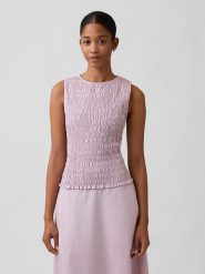 GAP Top w kolorze jasnoróżowym rozmiar: M. Różowe topy damskie GAP, m, bez wzorów, bez kołnierzyka. Za 118.84 zł.