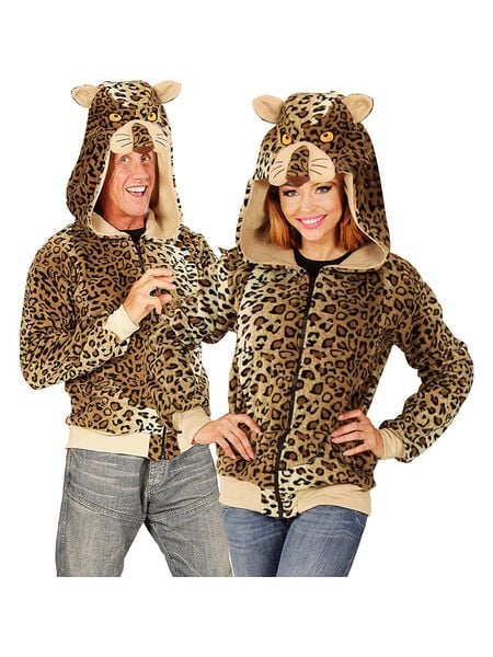 Carnival Party Kurtka kostiumowa "Leopard" w kolorze brązowo-beżowym rozmiar: S/M. Brązowe kurtki damskie Carnival Party, m, bez wzorów, bez kaptura. Za 69.99 zł.