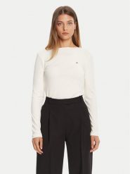 Tommy Hilfiger Bluzka WW0WW47309 Écru Slim Fit. Bluzki damskie Tommy Hilfiger, l, bez wzorów, z wiskozy, bez ramiączek. Za 239.99 zł.