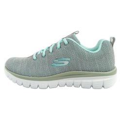 Buty Skechers Graceful Twisted Fortune 12614/GYMN szare. Szare buty sportowe na co dzień damskie bez wzorów, z materiału. Za 414.66 zł.