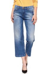 SPODNIE DAMSKIE LEE AUBERRY AUTHENTIC BLUE L350BCQD. Niebieskie spodnie materiałowe damskie Lee, bez wzorów, z jeansu, z podwyższonym stanem. W wyprzedaży za 69.99 zł.