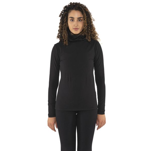 Langärmliges Rollkragen-T-Shirt für Damen mit Leone 1947 Nigdy bez plakietki. Czarne t-shirty damskie LEONE 1947 APPAREL, bez wzorów, z bawełny, bez kołnierzyka. W wyprzedaży za 103.15 zł.