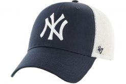Czapka z daszkiem - Branson - New York Yankees - Regulowana - Dla dorosłych. Niebieskie czapki męskie 47 Brand, bez wzorów, z bawełny. Za 89.99 zł.
