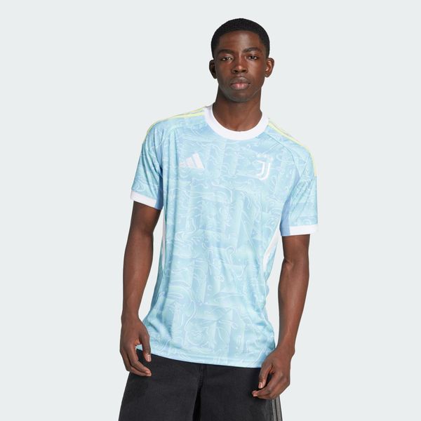 Koszulka wyjazdowa Juventus 25/26. Niebieskie t-shirty sportowe męskie Adidas, na lato, xl, z materiału, bez ramiączek, do piłki nożnej. Za 439.00 zł.