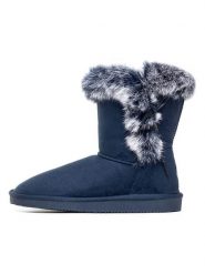 ISLAND BOOT Botki zimowe "Christy" w kolorze granatowym rozmiar: 36. Niebieskie botki damskie Island Boot, na zimę, z materiału, bez obcasa, bez zapięcia. Za 132.67 zł.