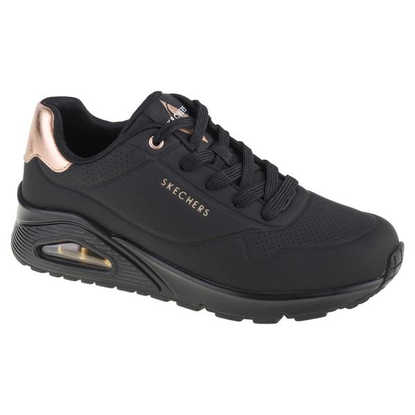 Buty sportowe damskie Skechers Uno Golden Air. Czarne buty sportowe na co dzień damskie Skechers, bez wzorów, z gumy, trekkingowe, Skechers Sport. Za 590.00 zł.