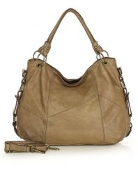 MARCO MAZZINI Miejska torebka skórzana na ramię city sholder handmade bag beżowy. Brązowe torebki klasyczne damskie bez wzorów, bez dodatków. Za 599.00 zł.