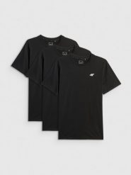 4F T-shirt regular gładki męski (3-pack) - czarny S. Czarne t-shirty męskie 4f, m, bez wzorów, z bawełny, bez kołnierzyka. Za 129.99 zł.