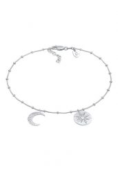 Elli Damskie Elli Słońce Księżyc Blogger regulowane w srebrze 925 Sterling Silver Bransoletki na nogę 1 ct. Szare bransoletki damskie Elli, srebrne. Za 333.99 zł.