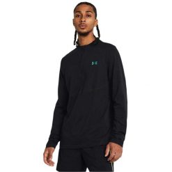 Bluza treningowa z zamkiem błyskawicznym 1/4 Under Armour Rush Seamless. Czarne bluzy sportowe męskie Under Armour, bez wzorów, z dzianiny, bez kołnierzyka, bez ramiączek. Za 345.45 zł.