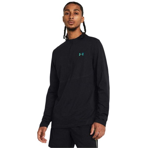 Bluza treningowa z zamkiem błyskawicznym 1/4 Under Armour Rush Seamless. Czarne bluzy bez kaptura męskie Under Armour, l, z dzianiny. Za 324.20 zł.
