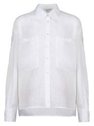 Herrlicher Bluzka "Mirena" w kolorze białym rozmiar: L. Białe bluzki damskie Herrlicher, l, bez wzorów, ze lnu, bez kołnierzyka, bez ramiączek. Za 208.99 zł.