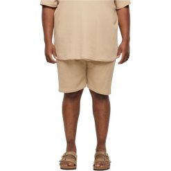 Szorty Urban Classics Waffle. Brązowe szorty męskie Urban Classics, bez kołnierzyka. Za 142.00 zł.