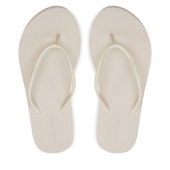 Japonki Calvin Klein. Brązowe klapki damskie CALVIN KLEIN, bez wzorów, bez obcasa. Za 279.99 zł.