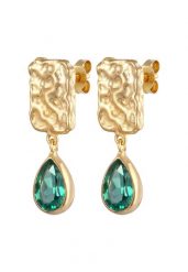 Elli PREMIUM Damski wisiorek kropla Organic wzór z kamieniem kwarcowym w pozłacanym srebrze próby 925 Sterling Silver Kolczyki 1 ct. Szare kolczyki damskie Elli PREMIUM, z kwarcem, pozłacane, na sztyftcie. Za 333.99 zł.