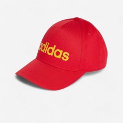 Czapka z daszkiem ADIDAS. Brązowe czapki z daszkiem damskie Adidas, bez wzorów, z bawełny. Za 39.99 zł.