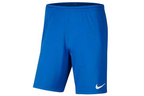 Spodenki Piłkarskie Męskie Nike Dry Park III. Niebieskie szorty męskie Nike, z materiału, bez kołnierzyka. Za 86.45 zł.