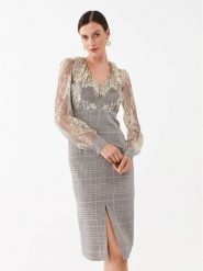 TWINSET Sukienka codzienna 232TP2630 Szary Regular Fit. Szare sukienki damskie Twinset, na co dzień, bez wzorów, z syntetyku, bez kołnierzyka, bez ramiączek, proste. Za 1,529.00 zł.