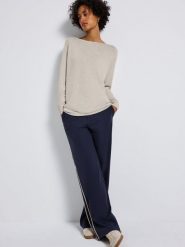 Street One Sweter z dzianiny Kobiety drobna dzianina beżowy, 40. Brązowe swetry klasyczne damskie Street One, na jesień, z bawełny, bez kołnierzyka. Za 169.95 zł.