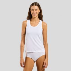Koszulka techniczna damska Odlo ACTIVE F-DRY Light. Białe bielizna termoaktywna damska Odlo, l, bez wzorów, z materiału. Za 152.99 zł.