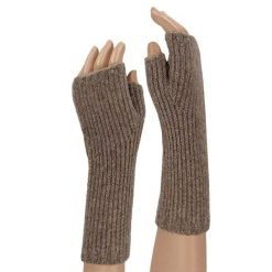 Długie rękawiczki bez palców damskie Fashion Dark Taupe. Brązowe rękawiczki damskie Sarlini, na jesień, bez wzorów, z elastanu. Za 132.80 zł.