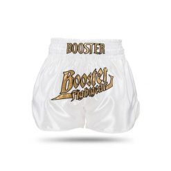 Szorty bokserskie Booster Fight Gear TBT Thunder. Białe szorty męskie BOOSTER FIGHT GEAR, bez wzorów, sportowe. Za 293.00 zł.