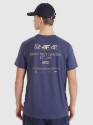 4F T-shirt regular z nadrukiem męski - szary M. Szare t-shirty męskie 4f, m, bez wzorów, z bawełny, bez kołnierzyka. W wyprzedaży za 39.99 zł.