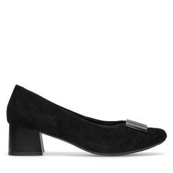 Czółenka Lasocki. Czarne czółenka damskie Lasocki, bez wzorów, bez obcasa. Za 219.99 zł.