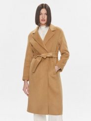 Liu Jo Płaszcz wełniany MF3242 T4627 Brązowy Regular Fit. Brązowe płaszcze damskie Liu Jo, bez wzorów, z syntetyku. Za 2,039.00 zł.