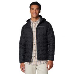Kurtka sportowa męska Delta Ridge II Down Hooded Jacket. Czarne kurtki treningowe męskie Columbia, m, bez wzorów, z materiału, trekkingowe. Za 659.99 zł.