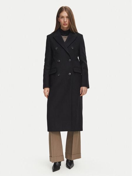Tommy Hilfiger Płaszcz wełniany Classic WW0WW51525 Czarny Regular Fit. Czarne płaszcze damskie Tommy Hilfiger, na zimę, bez wzorów, z wełny. Za 1,699.00 zł.