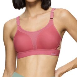 Stanik do biegania Extreme Lite z wysoki poziomem podtrzymywania. Czerwone biustonosze TRIACTION, bez wzorów, z elastanu. Za 288.00 zł.