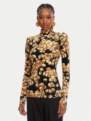 Balmain Bluzka DF0AR092JJ44 Czarny Slim Fit. Czarne bluzki damskie Balmain, bez wzorów, z syntetyku, bez ramiączek. Za 5,119.00 zł.