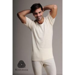 Podkoszulek turystyczny męski Woolona z krótkim rękawem 100% Merino. Białe bielizna termoaktywna męska WOOLONA, m, bez wzorów. W wyprzedaży za 171.00 zł.