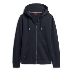 Bluza z kapturem zapinana na zamek z logo Superdry Essential. Niebieskie bluzy z kapturem męskie Superdry., s, z bawełny. Za 340.25 zł.