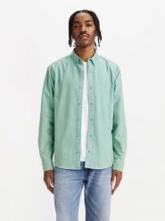 Levi's Koszula w kolorze zielonym rozmiar: L. Zielone koszule męskie Levi's, l, bez wzorów, z bawełny, bez kołnierzyka, bez ramiączek. Za 118.56 zł.