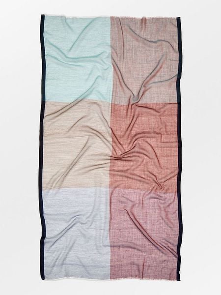 Becksöndergaard Wełniany szal ze wzorem - 200 x 100 cm rozmiar: onesize. Szaliki i kominy damskie Becksöndergaard, bez wzorów, z materiału. Za 217.99 zł.