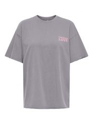 ONLY Koszulka w kolorze szarym rozmiar: S. Szare bluzki damskie Only, s, bez wzorów, z bawełny, bez kołnierzyka, bez ramiączek. Za 69.99 zł.