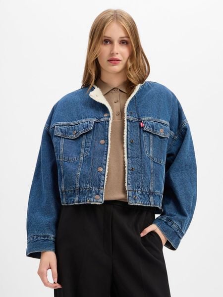 Levi's kurtka dżinsowa Kobiety Bawełna (100%) niebieski, L. Niebieskie kurtki damskie Levi's, l, bez wzorów, z bawełny, bez kaptura. Za 749.95 zł.