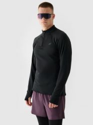 4F Bluza do biegania szybkoschnąca męska - szara S. Szare bluzy bez kaptura męskie 4f, bez wzorów, z dzianiny, klasyczne, bez kołnierzyka, bez ramiączek. W wyprzedaży za 99.99 zł.