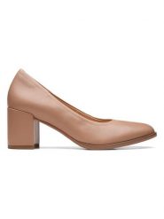 Clarks Skórzane czółenka ''Freva55 Court'' w kolorze jasnobrązowym rozmiar: 37. Brązowe czółenka damskie Clarks, bez wzorów, bez obcasa. Za 188.80 zł.