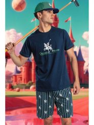 Admas Piżama w kolorze granatowo-zielonym rozmiar: L. Niebieskie piżamy męskie admas, l, bez wzorów, z bawełny, bez ramiączek. Za 118.01 zł.