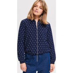 Kurtka bomberka - Granatowy. Niebieskie kurtki damskie Reserved, l, bez wzorów, bez kaptura. Za 149.99 zł.